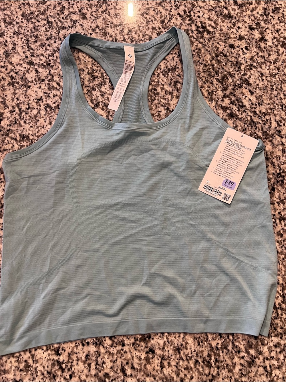 lululemon swiftly seafoam  Racerback Tank 12 NWT